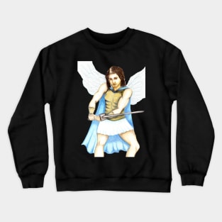 Archangel Michael the Protector- Dark Green Crewneck Sweatshirt